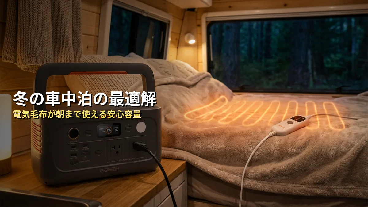 冬の車中泊に「Jackery 600 New×電気毛布」が最強な3つの理由