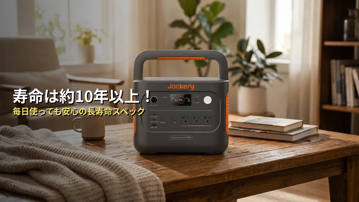 Jackery 1000 Newの寿命は「約10年以上」の安心スペック