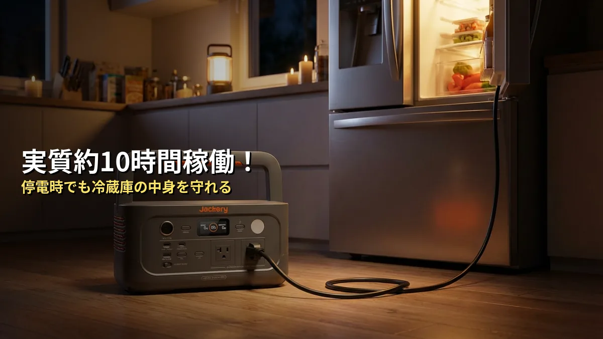 停電時、Jackery 600 Newで冷蔵庫は何時間動く？