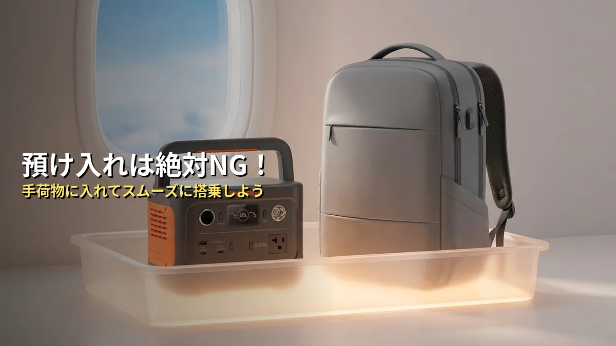 飛行機にポータブル電源を持ち込む際の3つの注意点