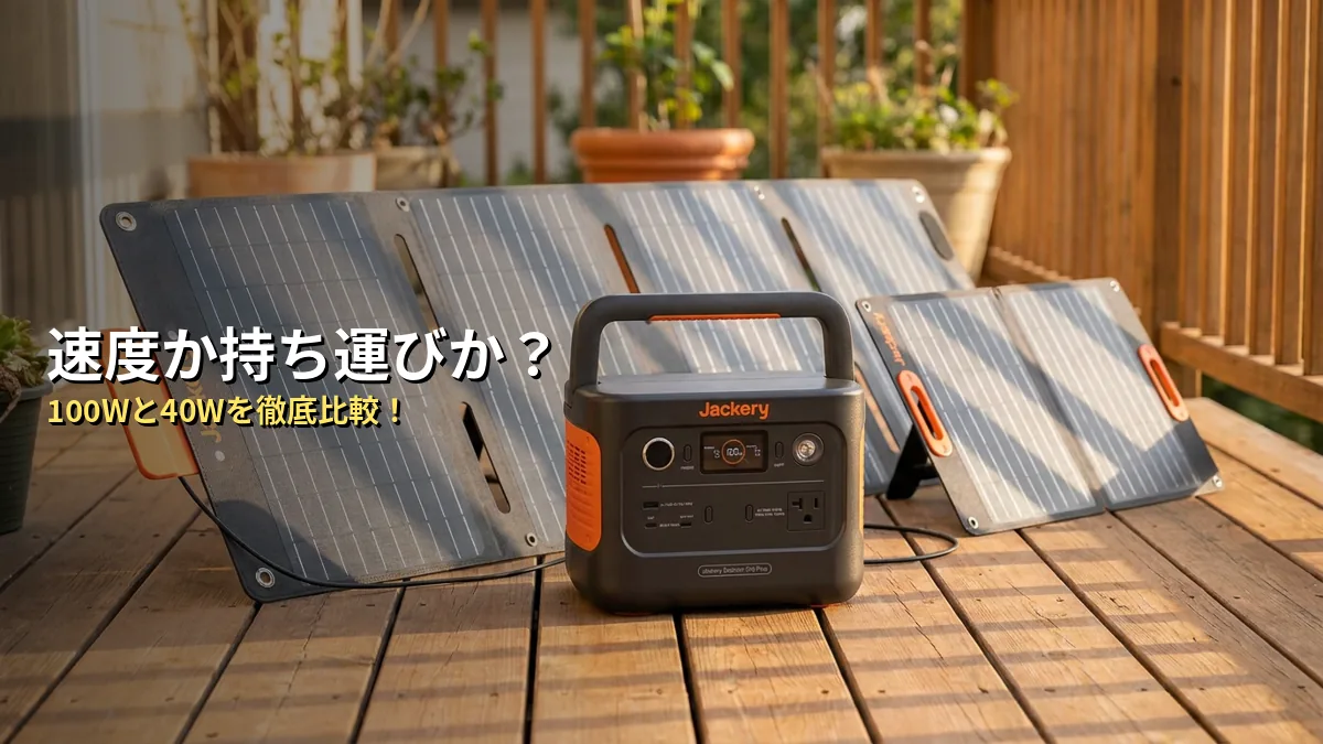 Jackery 300Plusのソーラーパネルは「100W」と「40W」どっちが正解？徹底比較