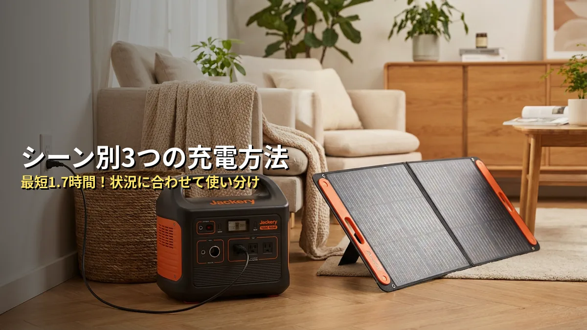基本の充電方法3つと、それぞれの所要時間