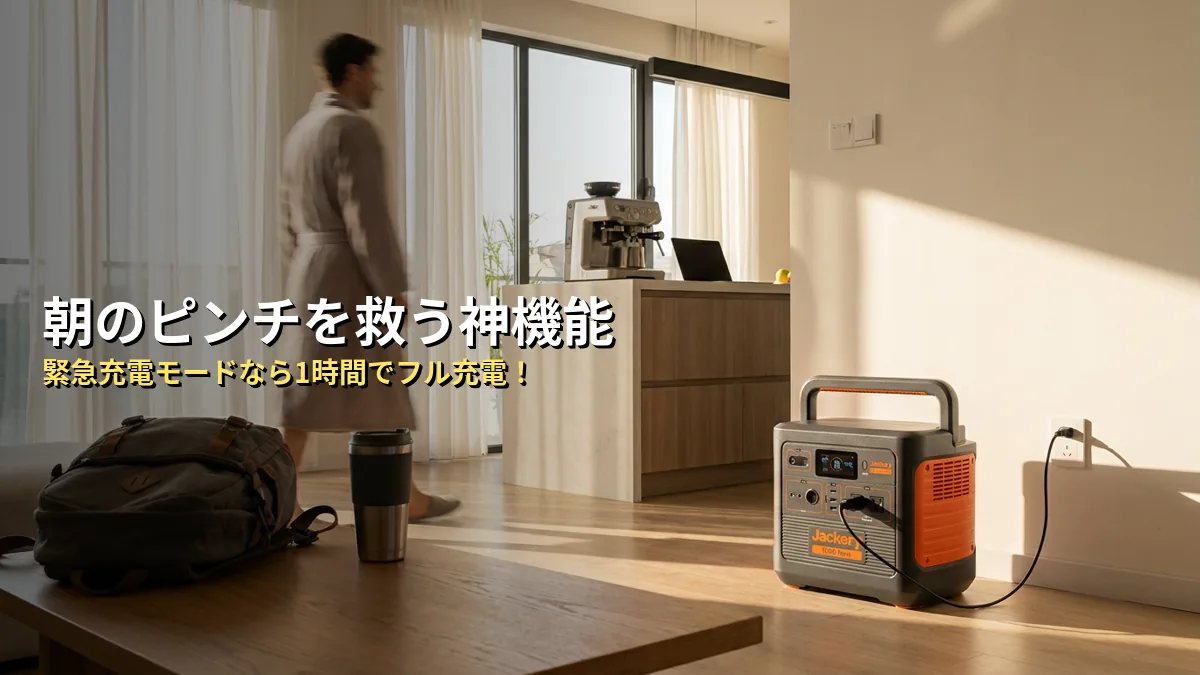 「充電を忘れた！」朝の絶望を救う緊急充電モードとは？