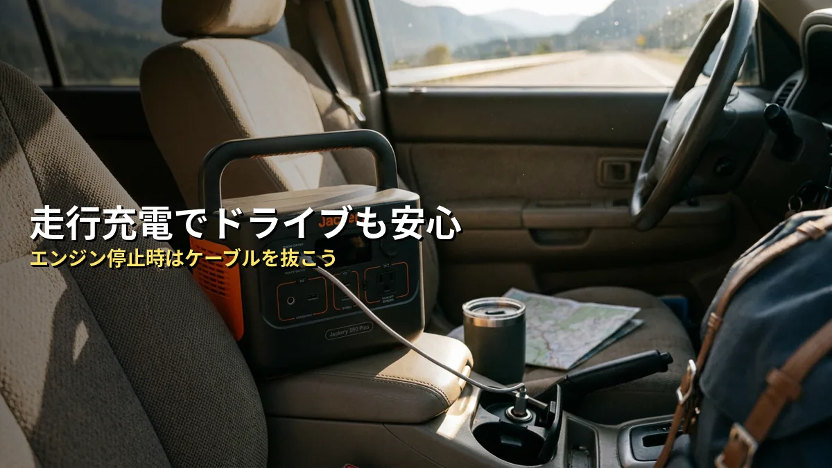 車のシガーソケットからJackery 300Plusを充電する方法