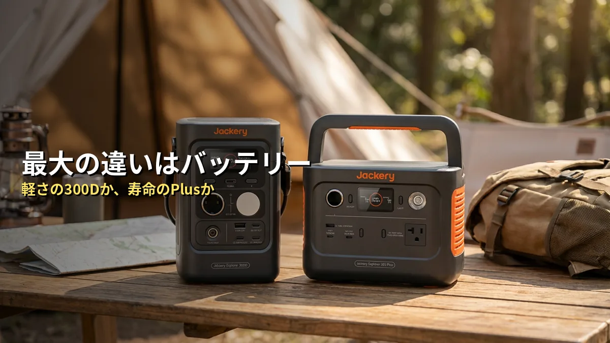 Jackery 300Dと300 Plusの決定的な違いを比較