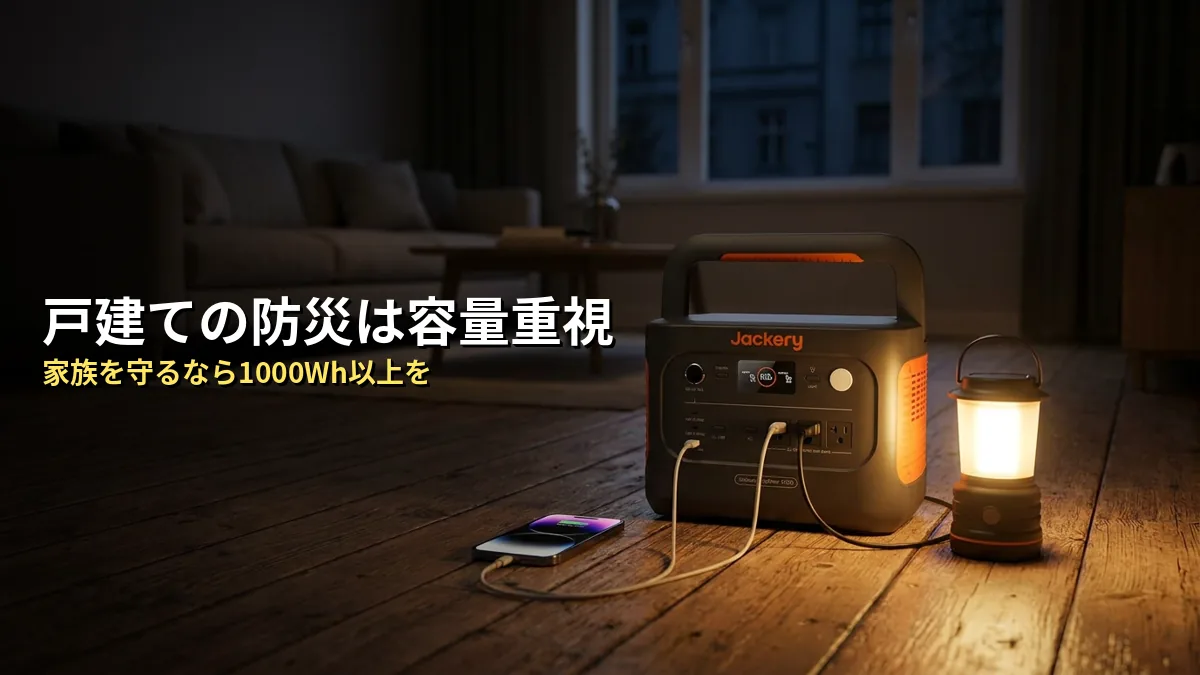 停電時に動かせる家電と、戸建てに必要な容量の目安