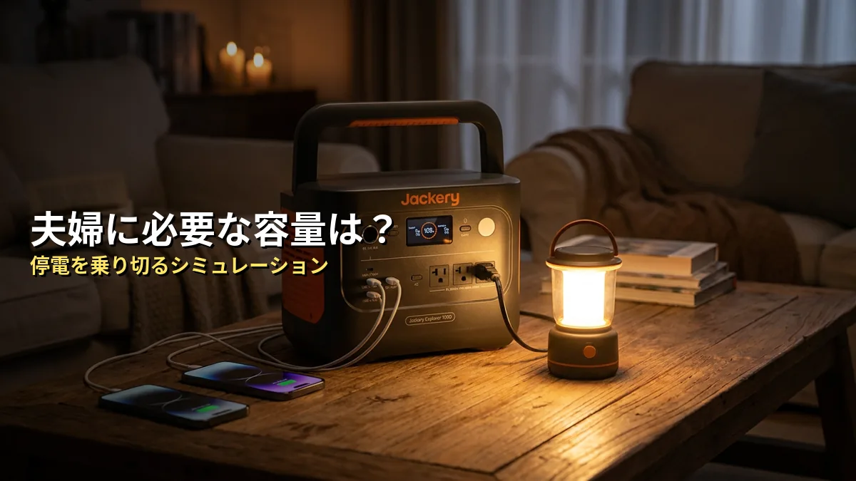 夫婦二人に必要な容量は？停電シミュレーションで解説