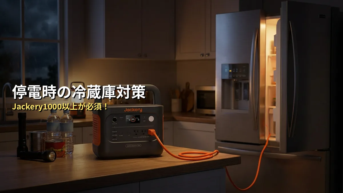 停電時に冷蔵庫を動かすために必要なJackeryの容量とは？