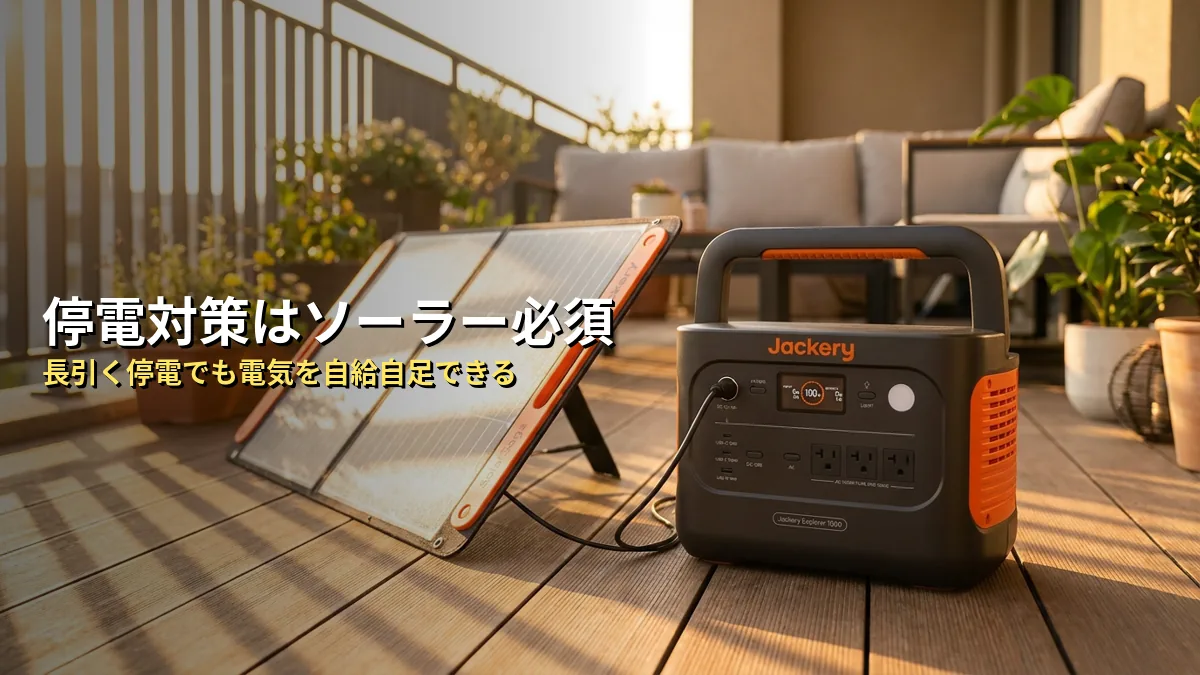 長期停電に備えるなら「ソーラーパネル」は必須の相棒