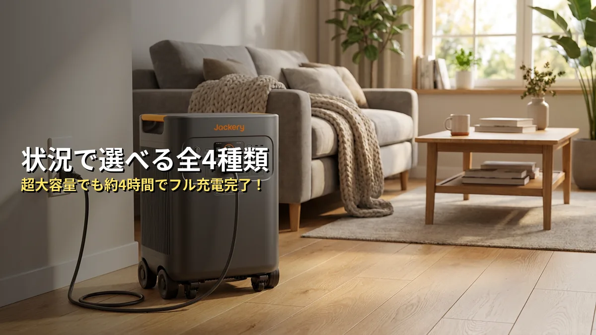 ジャクリ（Jackery）5000 Plusの充電方法は全4種類！
