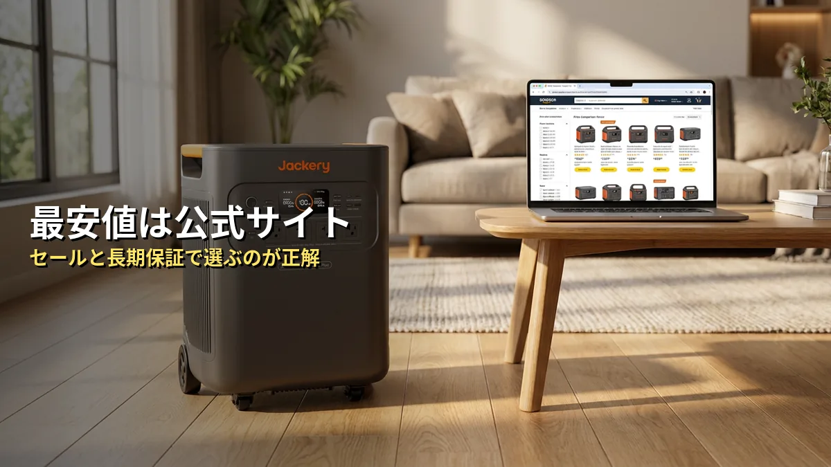 【結論】Jackery 5000 Plusはどこで買うのが一番安い？（公式・楽天・Amazonの違い）