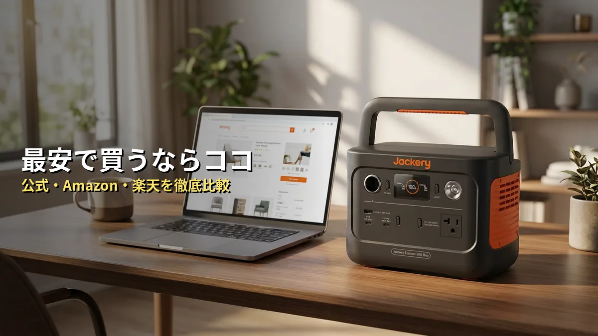 【結論】Jackery 300 Plusはどこで買うのが安い？3つの購入先を比較