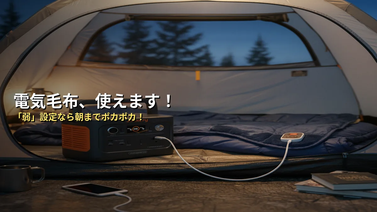 【結論】Jackery 240 Newで電気毛布は使える!でも「朝まで持つか」は使い方次第