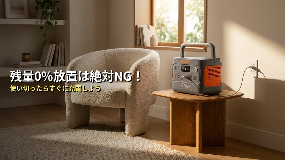 ポータブル電源を0%まで使うとどうなる？過放電の危険性
