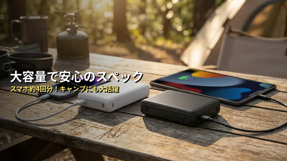 ドンキホーテの20000mAhポータブル電源（モバイルバッテリー）の基本スペック