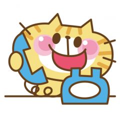 電話する猫のイラスト