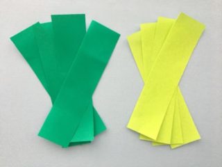 緑と黄色の折り紙