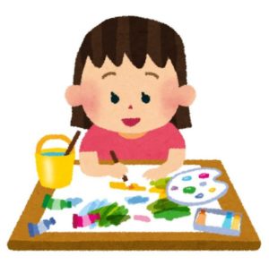 イラストを描く幼児