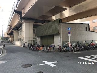 淀川花火大会十三付近自転車置き場